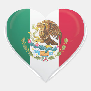 Mexico love flag pride heart sticker