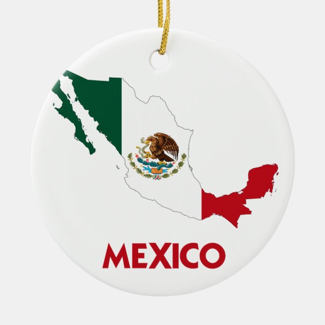 MEXICO MAP CERAMIC TREE DECORATION (Front)