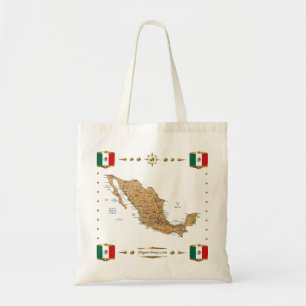 Mexico Map + Flags Bag