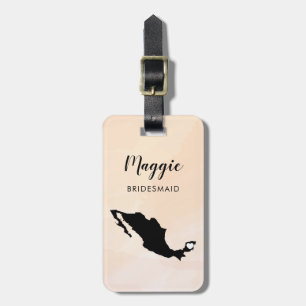 Mexico Map Luggage Tag, Wedding Party Welcome Luggage Tag