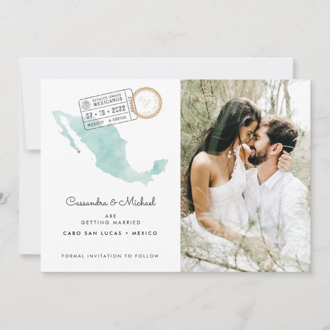 Mexico Map | QR Code | Cabo Destination Wedding (Front)