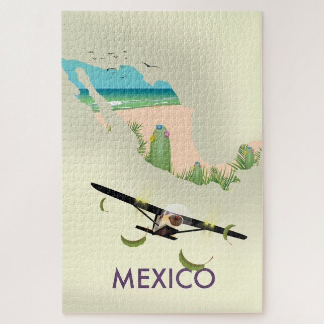 Mexico Map Travel poster Jigsaw Puzzle (Vertical)