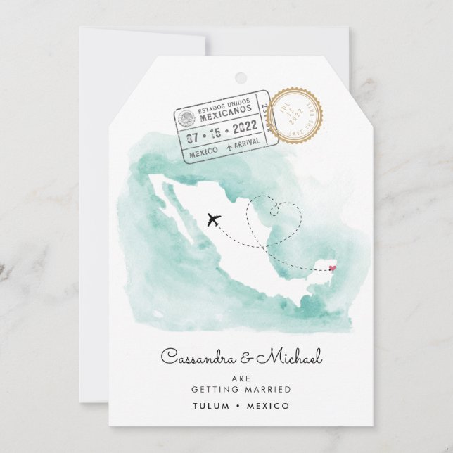 Mexico Map | Tulum | Destination Wedding (Front)