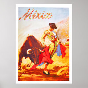 Mexico, Matador Bullfight Poster