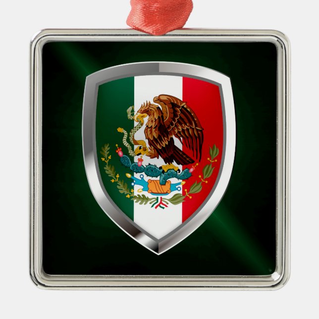 Mexico Metallic Emblem Metal Tree Decoration (Front)