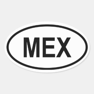 Mexico "MEX" Oval Sticker