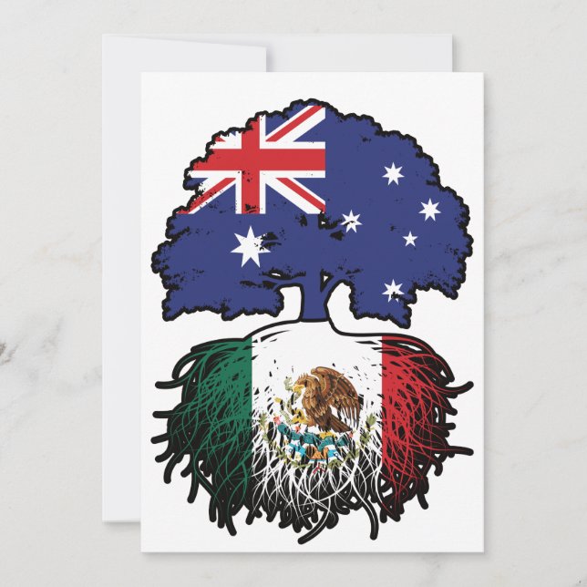 Mexico Mexican Australian Australia Tree Roots Invitation (Front)