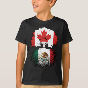 Mexico Mexican Canadian Canada Tree Roots Flag T-Shirt
