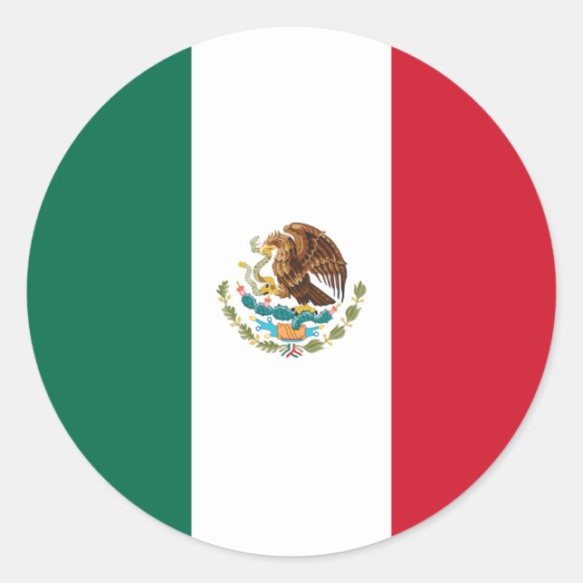 Mexico/Mexican Flag Classic Round Sticker (Front)