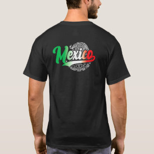 Mexico Mexican Flag Colours And Eagle Illustration T-Shirt