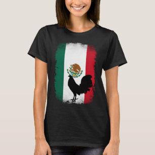 Mexico Mexican flag game fowl rooster gamefowl gal T-Shirt