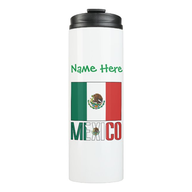 Mexico Mexican Flag Green Personalisation  Thermal Tumbler (Front)