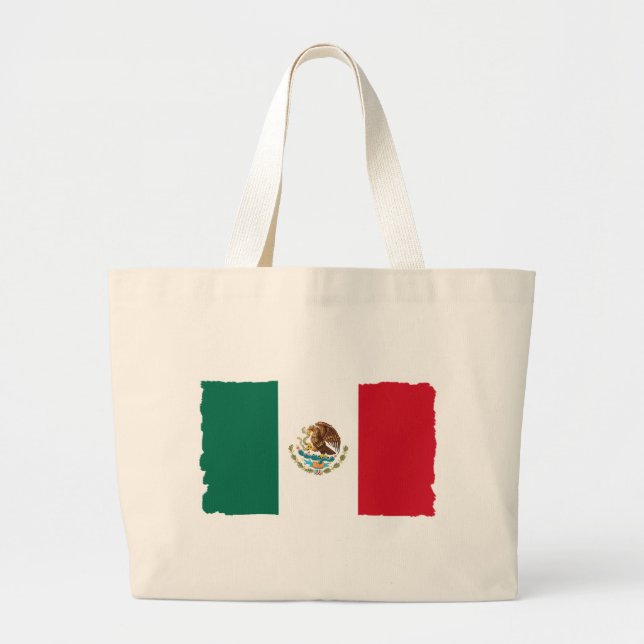 Mexico Mexican Flag Large Tote Bag (Front)