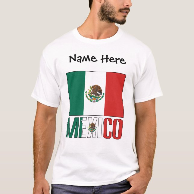 Mexico Mexican Flag Personalised  T-Shirt (Front)