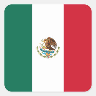 Mexico (Mexican) Flag Square Sticker