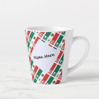 Mexico Mexican Flag Tiled Personalised Name
