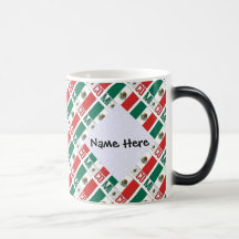 Mexico Mexican Flag Tiled Personalised Name