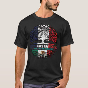 Mexico Mexican French France Tree Roots Flag T-Shirt