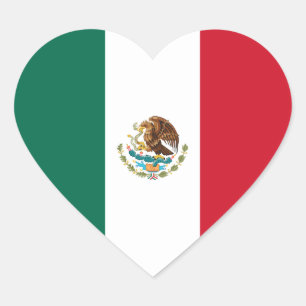 Mexico/Mexican Heart Flag Sticker
