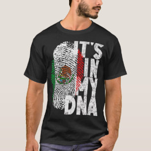 Mexico Mexican Its In My Dna Hispanic Flag Fingerp T-Shirt