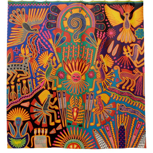 Mexico Mexican Mayan Aztec LatinX Hispanic Oaxacan Shower Curtain (Front)