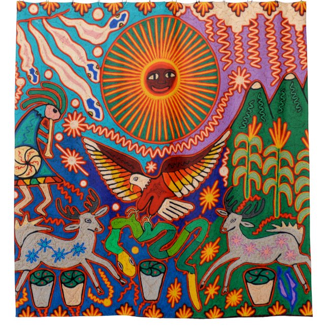 Mexico Mexican Mayan Aztec LatinX Hispanic Oaxacan Shower Curtain (Front)