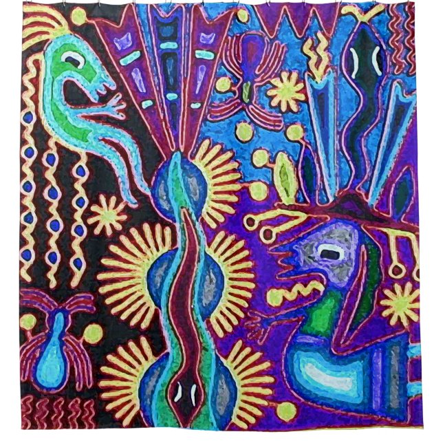 Mexico Mexican Mayan Aztec LatinX Hispanic Oaxacan Shower Curtain (Front)