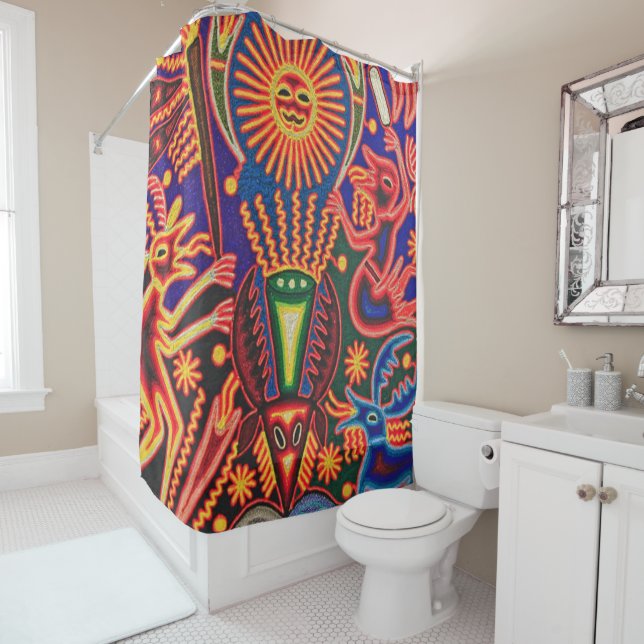 Mexico Mexican Mayan Aztec LatinX Hispanic Oaxacan Shower Curtain (In Situ)