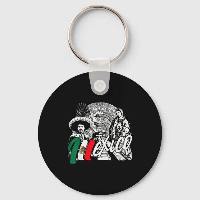 Mexico - Mexican Pride - Virgen De Guadalupe And H Key Ring (Front)