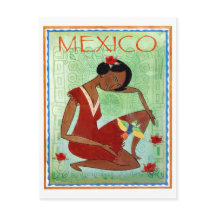 Mexico, Mexican traditional art, red dress girl