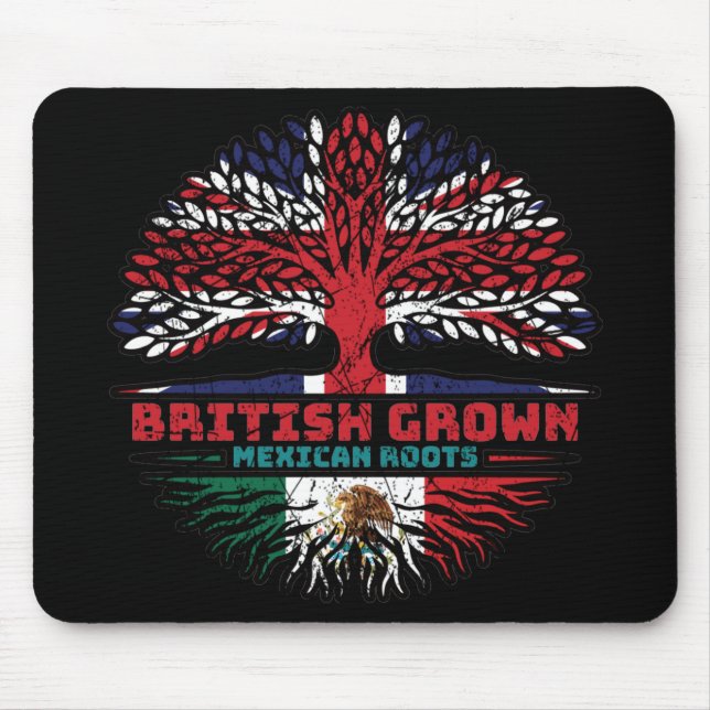 Mexico Mexican Uk United Kingdom British Tree Mouse Mat (Front)