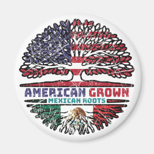 Mexico Mexican US American USA United States Tree Magnet
