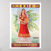 Mexico, Mexican woman with tropic fruit basket