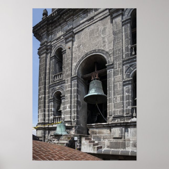 Mexico, Mexico City, Zocalo. The Bell Towers Poster (Front)
