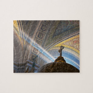 Mexico, Morelia. Sun's rays penetrate interior Jigsaw Puzzle