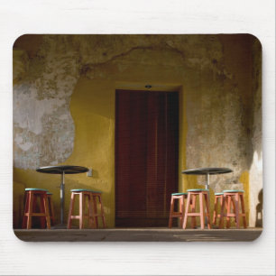 Mexico, Oaxaca, Afternoon sun lights balcony of Mouse Mat