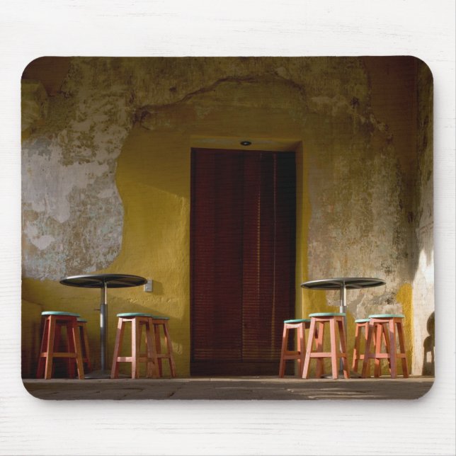 Mexico, Oaxaca, Afternoon sun lights balcony of Mouse Mat (Front)