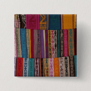 Mexico, Oaxaca Province, Oaxaca, woven belts on 15 Cm Square Badge