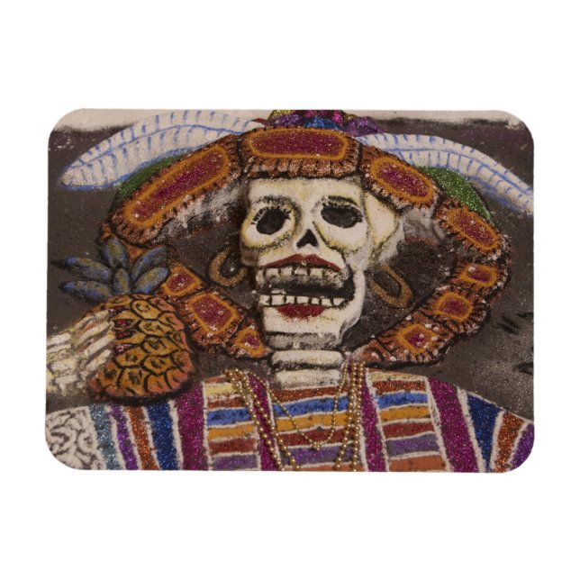 Mexico, Oaxaca. Sand tapestry (tapete de arena) Magnet (Horizontal)