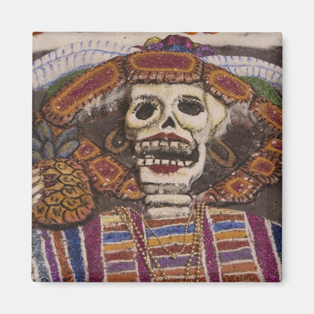 Mexico, Oaxaca. Sand tapestry (tapete de arena) Magnet (Front)