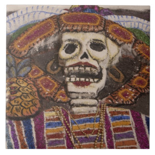 Mexico, Oaxaca. Sand tapestry (tapete de arena) Tile