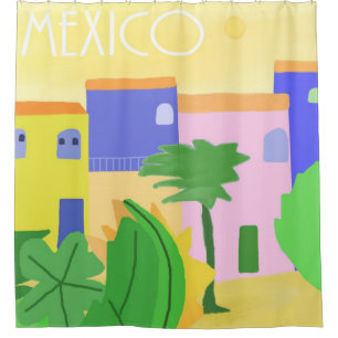 Mexico painting art shower curtain