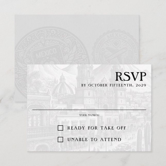 Mexico Passport RSVP Card (Front/Back)