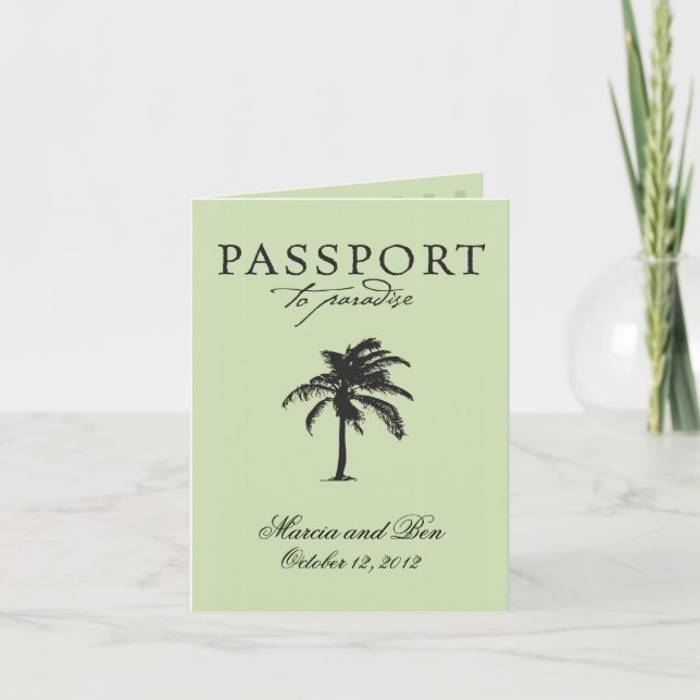 Mexico Passport Wedding Invitation (Front)