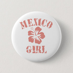 Mexico Pink Girl 6 Cm Round Badge