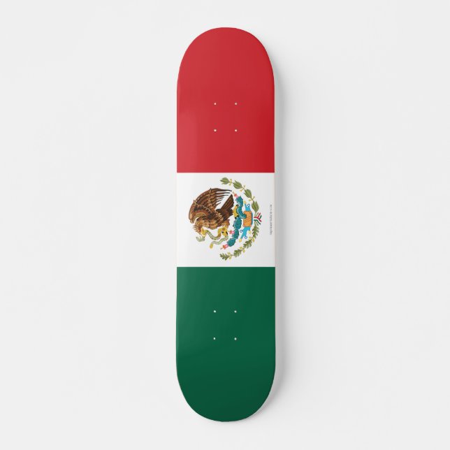 Mexico Plain Flag Skateboard (Front)