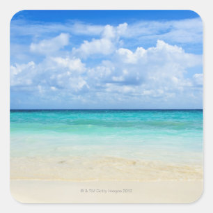 Mexico, Playa Del Carmen, tropical beach Square Sticker