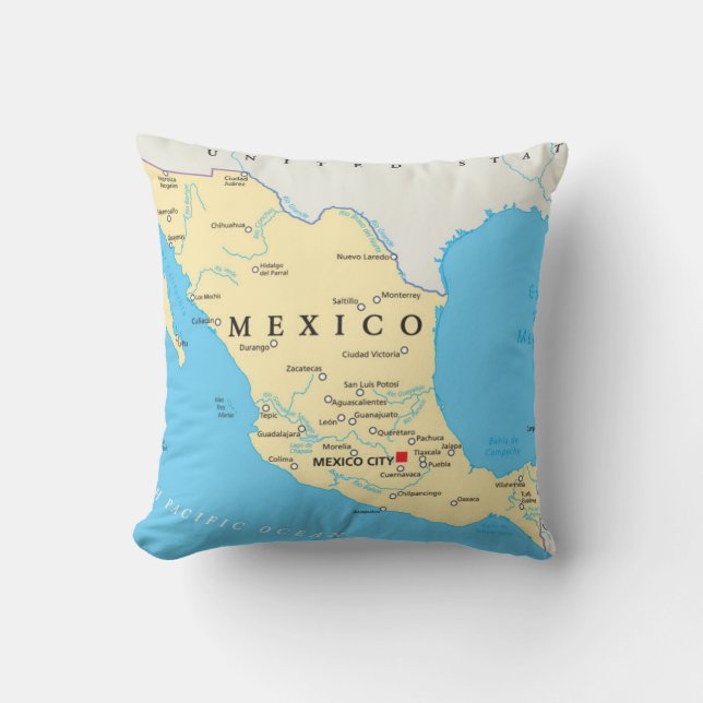 Mexico Political Map Cushion (Front)