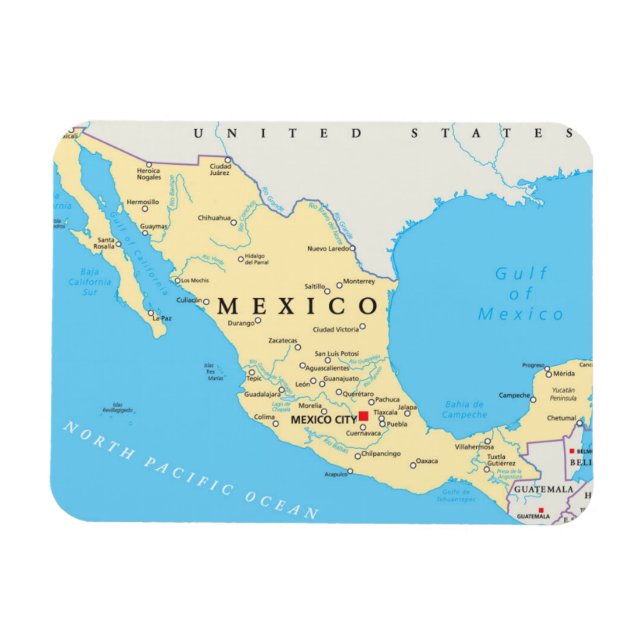 Mexico Political Map Magnet (Horizontal)