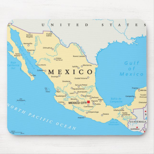 Mexico Political Map Mouse Mat (Front)